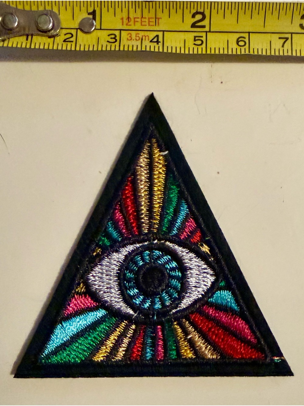Colorful Triangle Eye Embroidered Patch - Multicolor